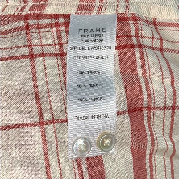 FRAME Ruffle Bib Button Down Shirt - Picture 8 of 8